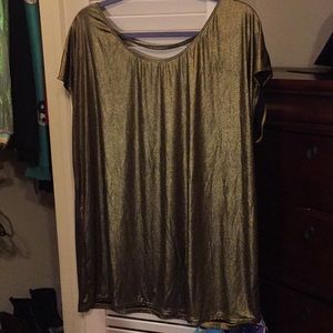 Gold American Apparel Scoop back dress